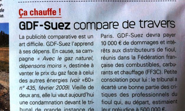Publicité comparative: GDF Suez condamné