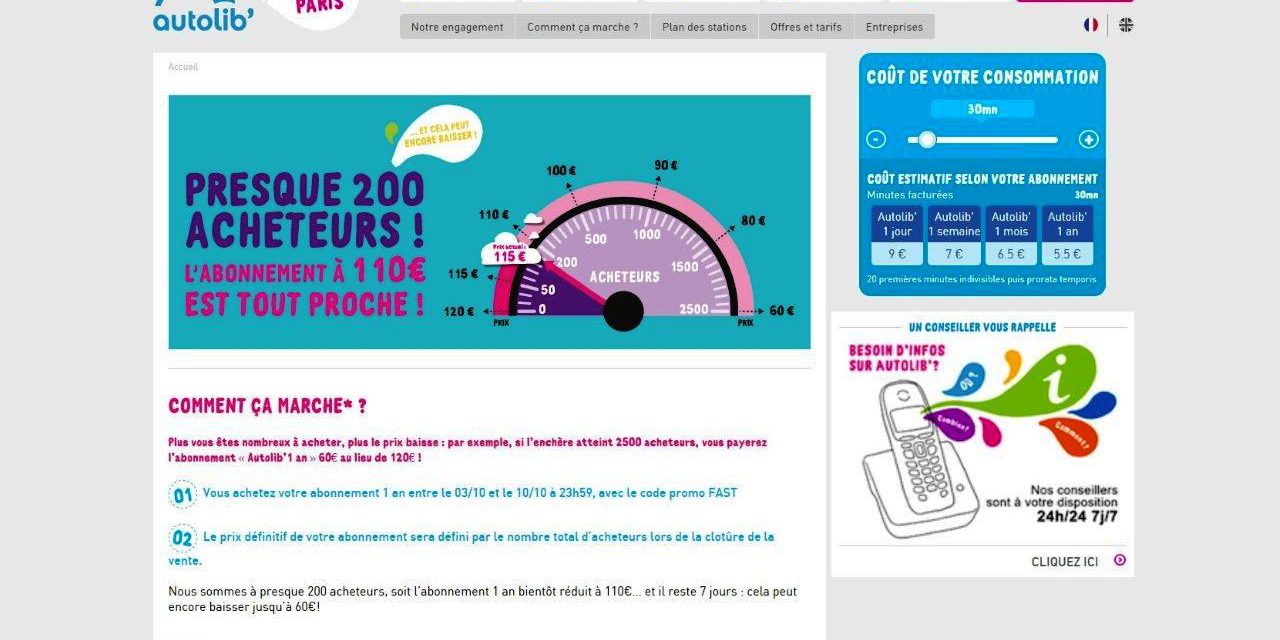 Autolib lance une vente flash