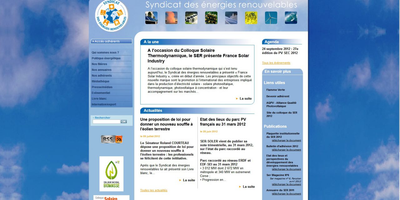 Le SER salue l&rsquo;initiative du Gouvernement pour les EnR