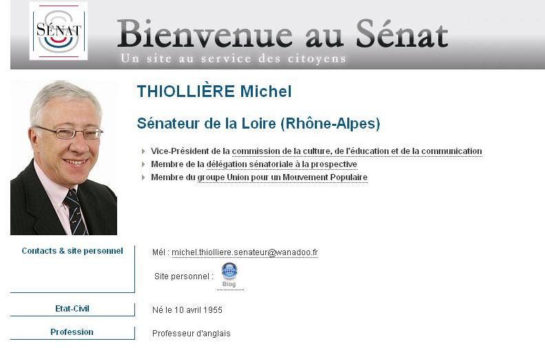 Michel Thiollière, vice-président de la CRE