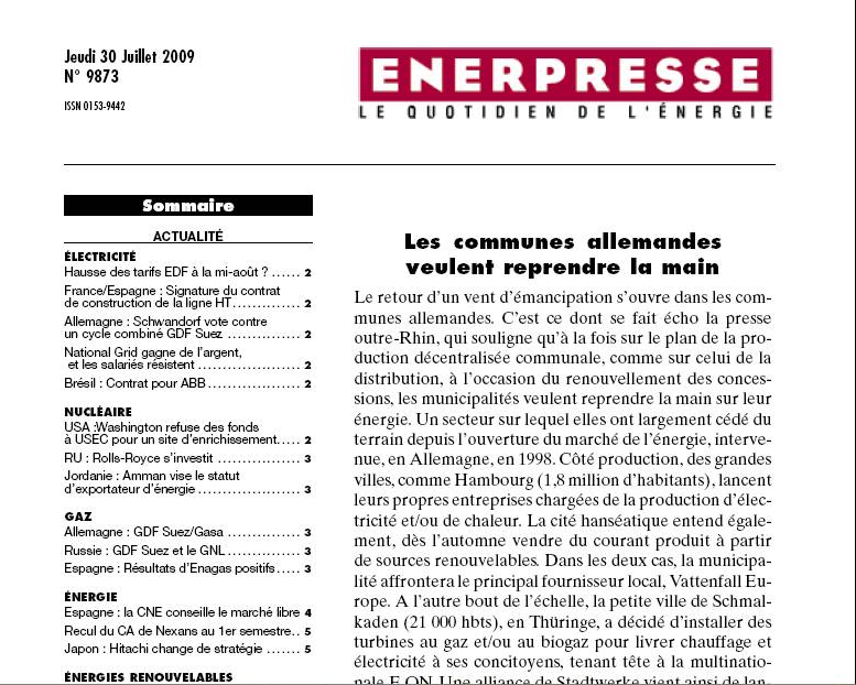 Projet de loi Nomé: Enerpresse l’a publié…