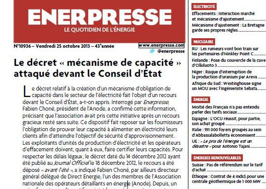 Le mécanisme de capacité attaqué en Conseil d&rsquo;Etat