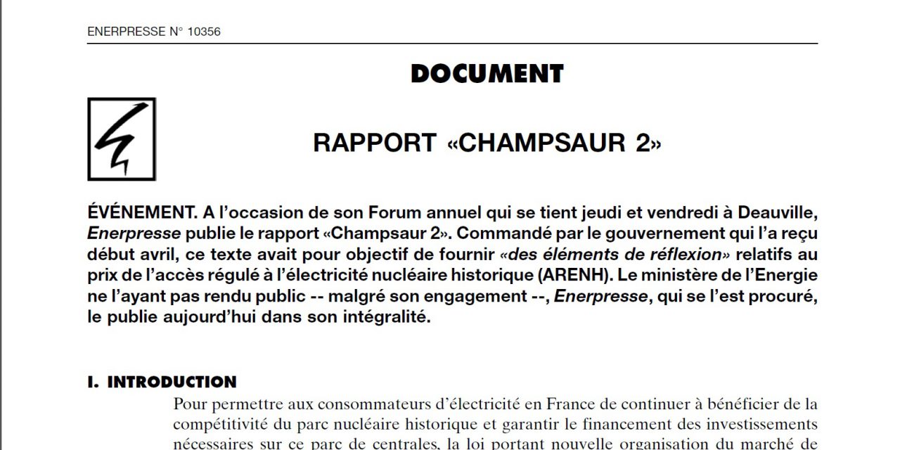 Le rapport «Champsaur 2» publié