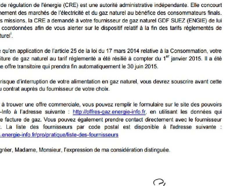 Fin de l’offre transitoire gaz: 10.000 retardataires