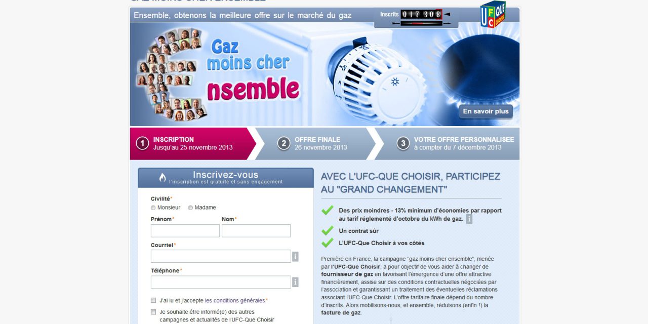 UFC que choisir: «gaz moins cher ensemble»