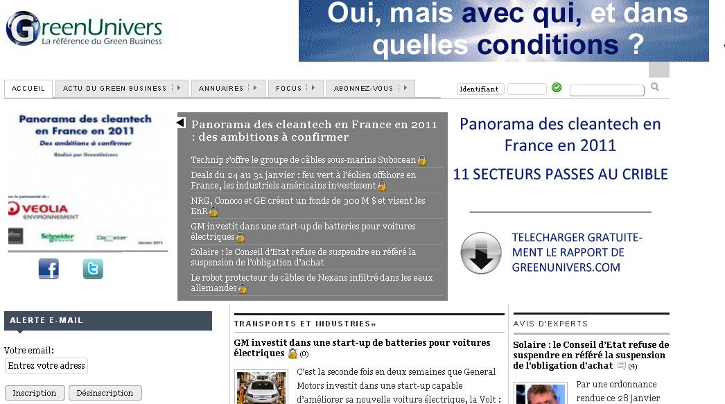 Green Univers publie son panorama des greentech