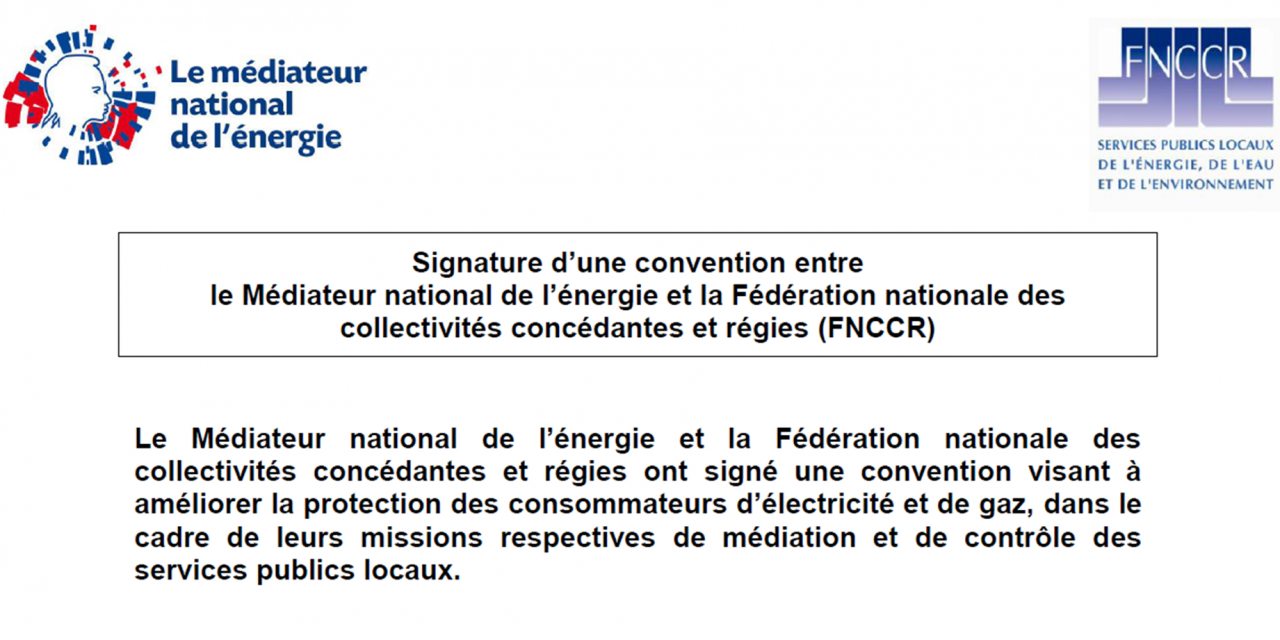 Protection des consommateurs: convention MNE-FNCCR