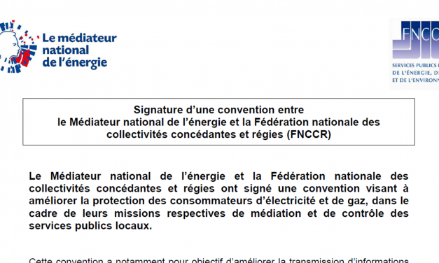 Protection des consommateurs: convention MNE-FNCCR