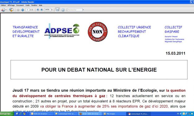 Centrales au gaz: les opposants veulent un débat