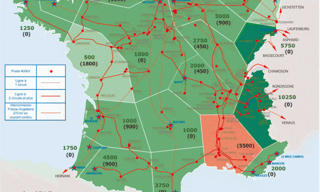 RTE publie la carte des potentiels de raccordement en 400 kV