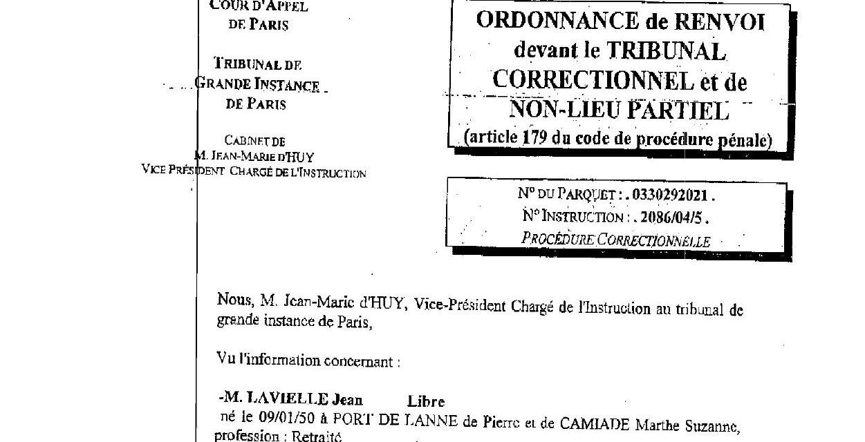 CCAS: lecture de l&rsquo;ordonnance de renvoi en correctionnelle