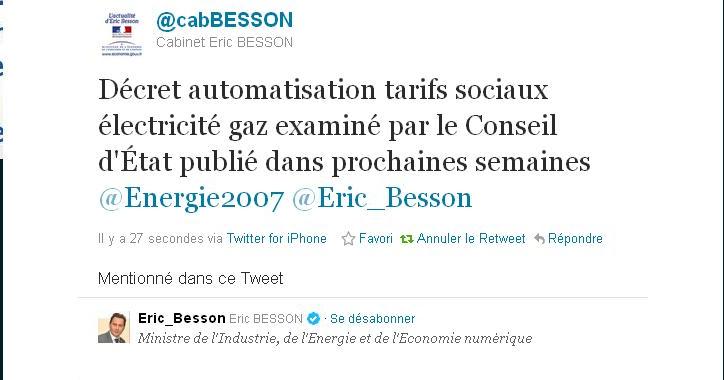 Automatisation tarifs sociaux: le décret bientôt publié