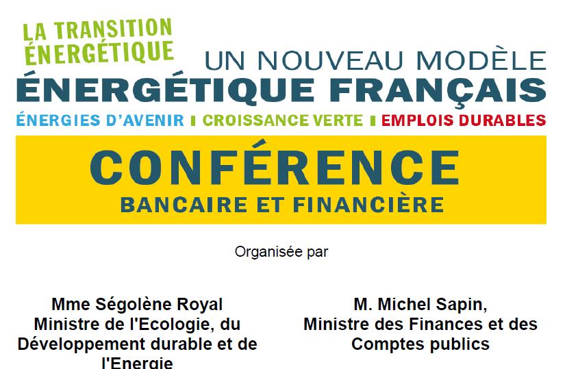 Transition énergétique: conférence bancaire