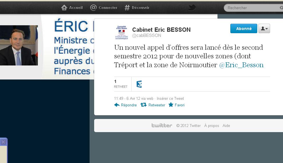 Eolien offshore: résultats – vers un deuxième appel d’offres