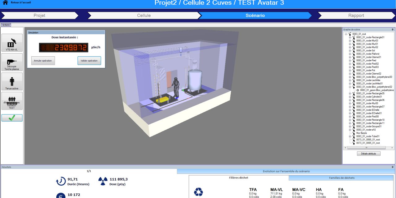 Démantèlement des installations nucléaires: simulation 3D