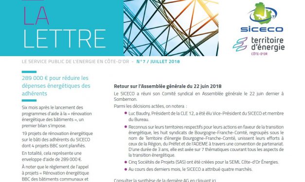 Newsletter territoire d’énergie Côte-d’Or