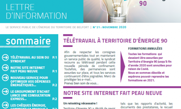 « Synergie » : TE 90 publie sa lettre d’information