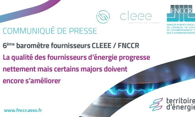 Fournisseurs d’énergie : publication du 6e baromètre CLEEE-FNCCR