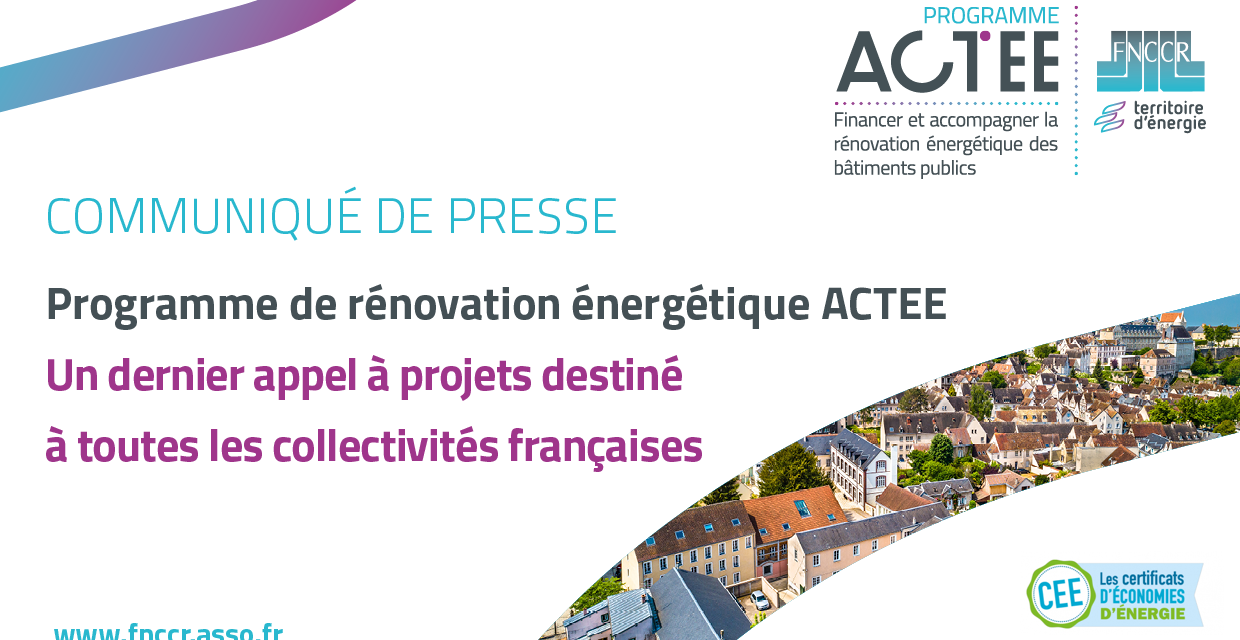 Programme ACTEE : ultime appel à projets lancé par la FNCCR