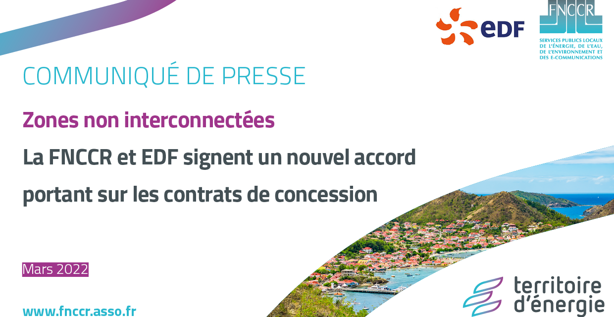 ZNI : la FNCCR & EDF signent un nouvel accord sur les contrats de concession
