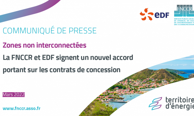 ZNI : la FNCCR & EDF signent un nouvel accord sur les contrats de concession