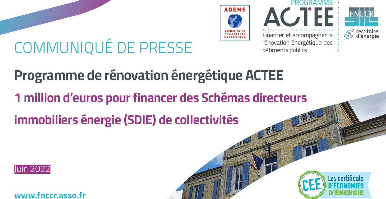 Programme ACTEE : 1 M€ pour financer les SDIE des collectivités