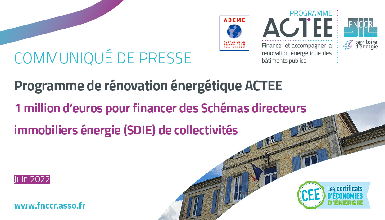 Programme ACTEE : 1 M€ pour financer les SDIE des collectivités