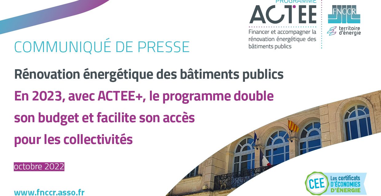 Rénovation énergétique des collectivités : doublement du programme d’aide ACTEE